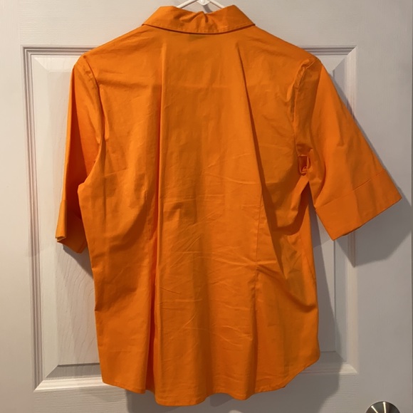 Stretch Gap Vibrant Orange Button-Up Shirt Size L - Picture 5 of 11